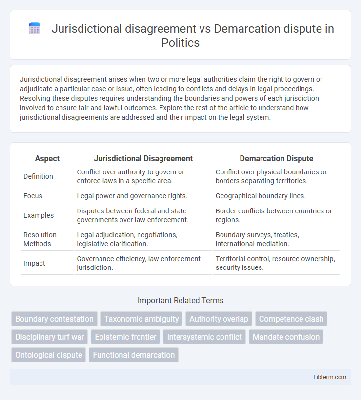 Demarcation dispute vs Jurisdictional disagreement in Politics - What is The Difference?