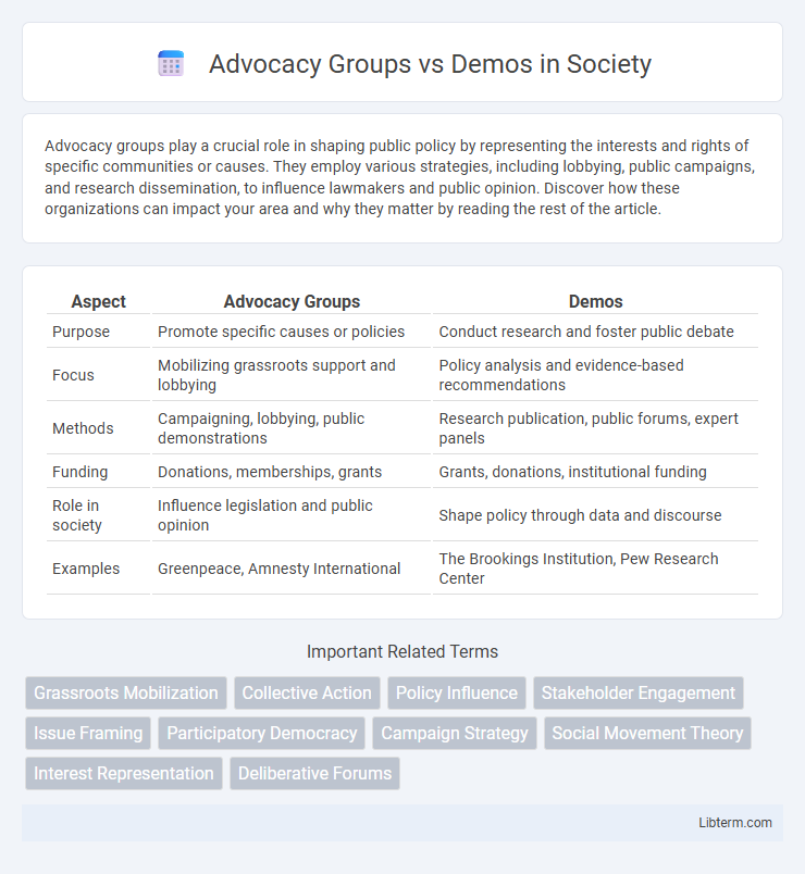 Demos vs Advocacy Groups in Society - What is The Difference?