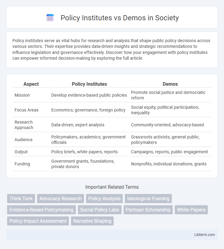Demos vs Policy Institutes in Society - What is The Difference?