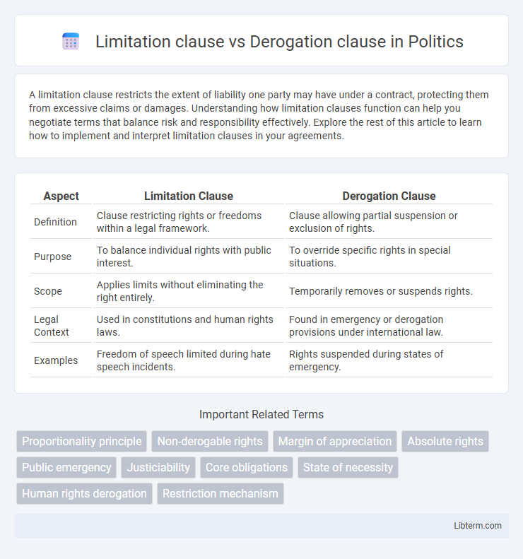 Derogation clause vs Limitation clause in Politics - What is The Difference?