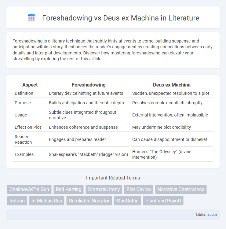 Deus ex Machina vs Foreshadowing in Literature - What is The Difference?
