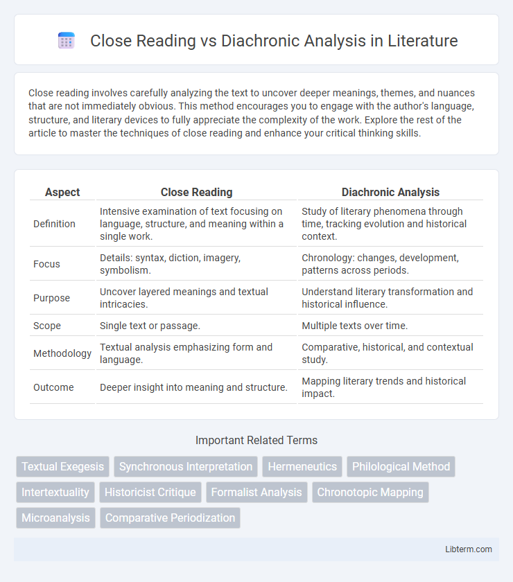 Diachronic Analysis vs Close Reading in Literature - What is The Difference?