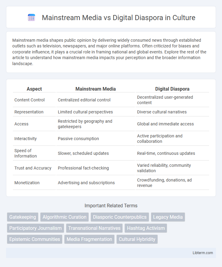Digital Diaspora vs Mainstream Media in Culture - What is The Difference?
