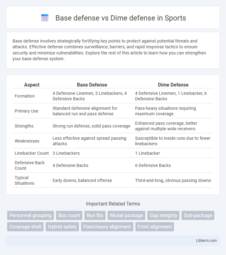 Dime defense vs Base defense in Sports - What is The Difference?