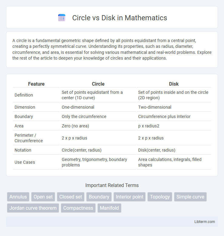 Disk vs Circle in Mathematics - What is The Difference?