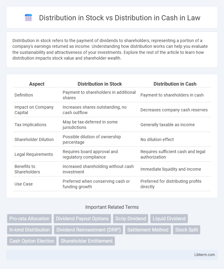 Distribution in Cash vs Distribution in Stock in Law - What is The Difference?
