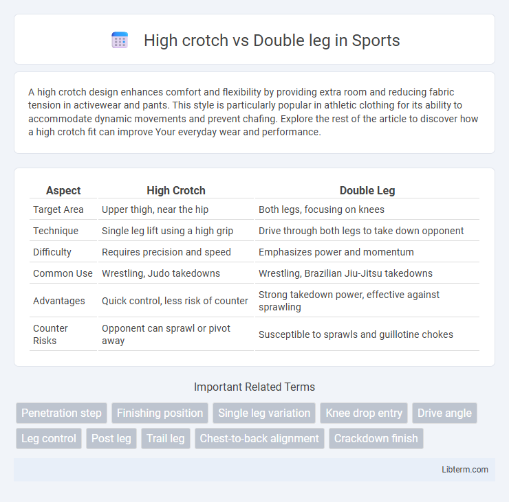 Double leg vs High crotch in Sports - What is The Difference?