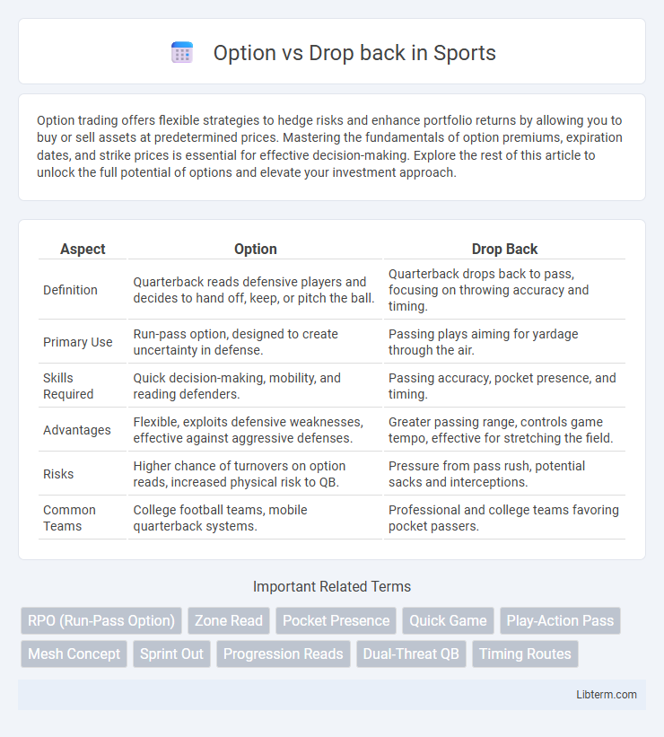 Drop back vs Option in Sports - What is The Difference?