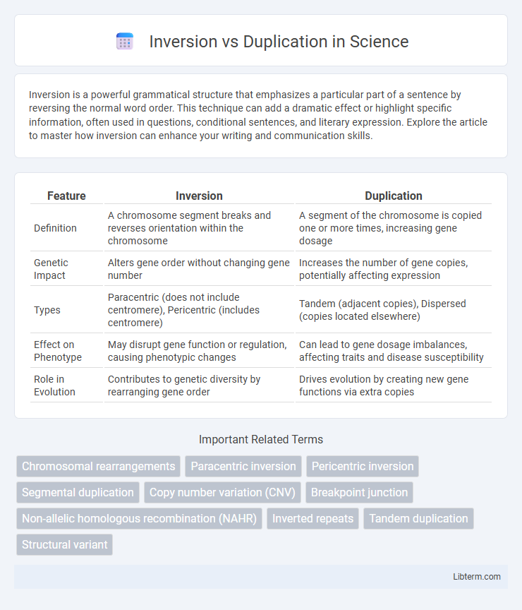 Duplication vs Inversion in Science - What is The Difference?