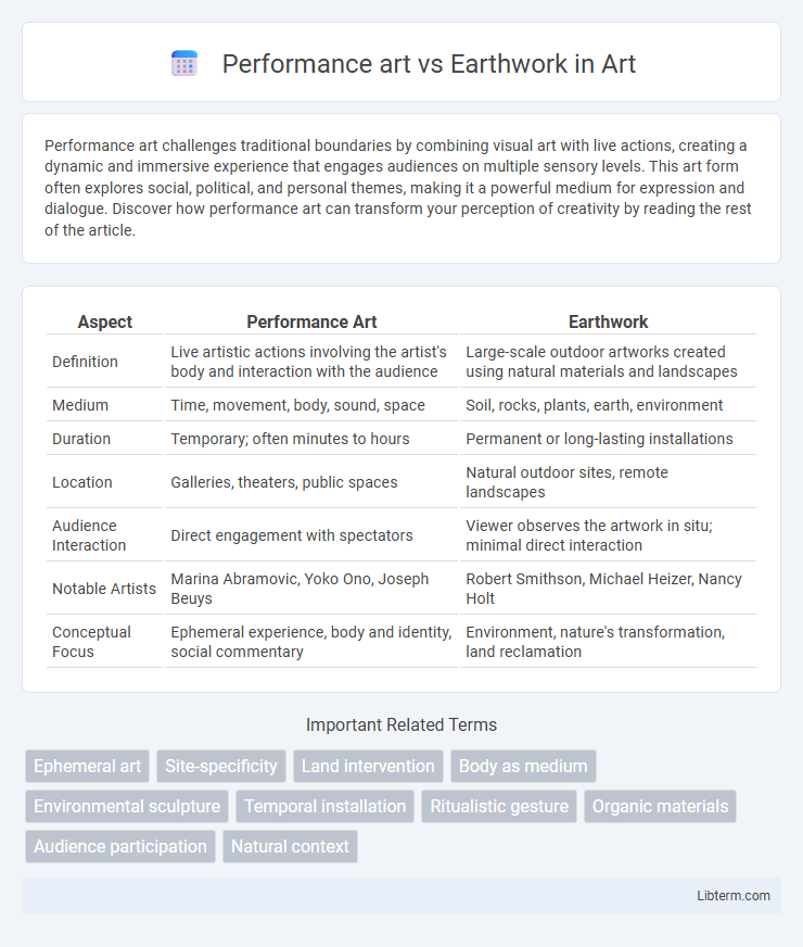 Earthwork vs Performance art in Art - What is The Difference?