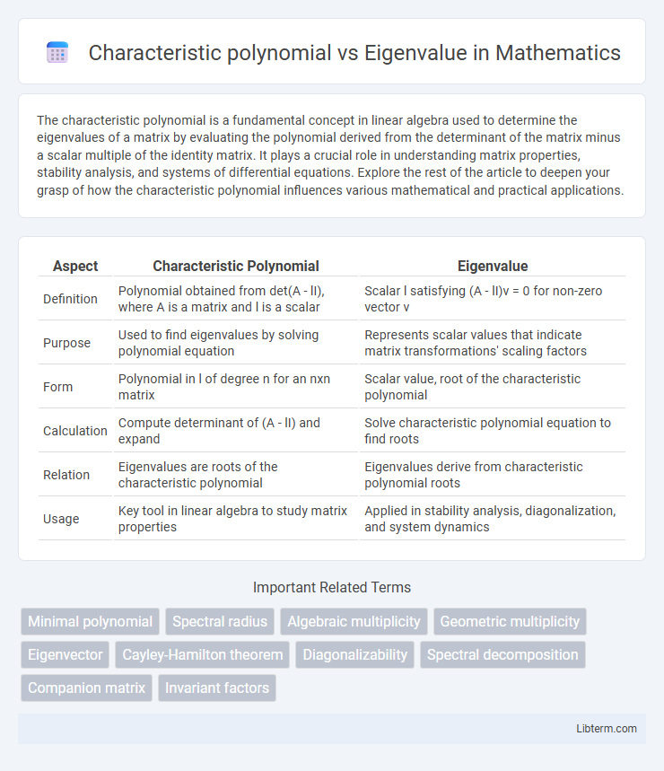 Eigenvalue vs Characteristic polynomial in Mathematics - What is The Difference?