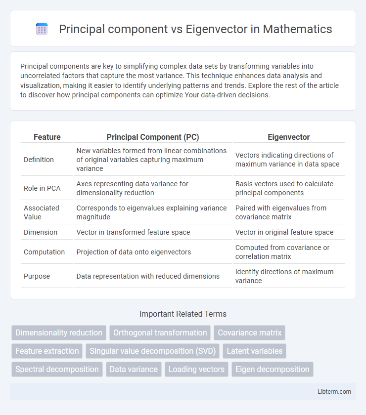 Eigenvector vs Principal component in Mathematics - What is The Difference?