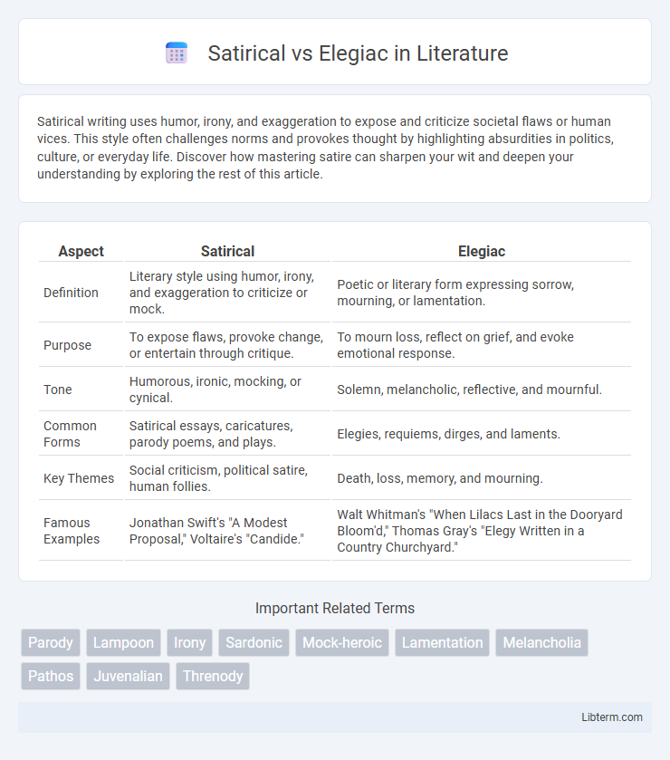 Elegiac vs Satirical in Literature - What is The Difference?