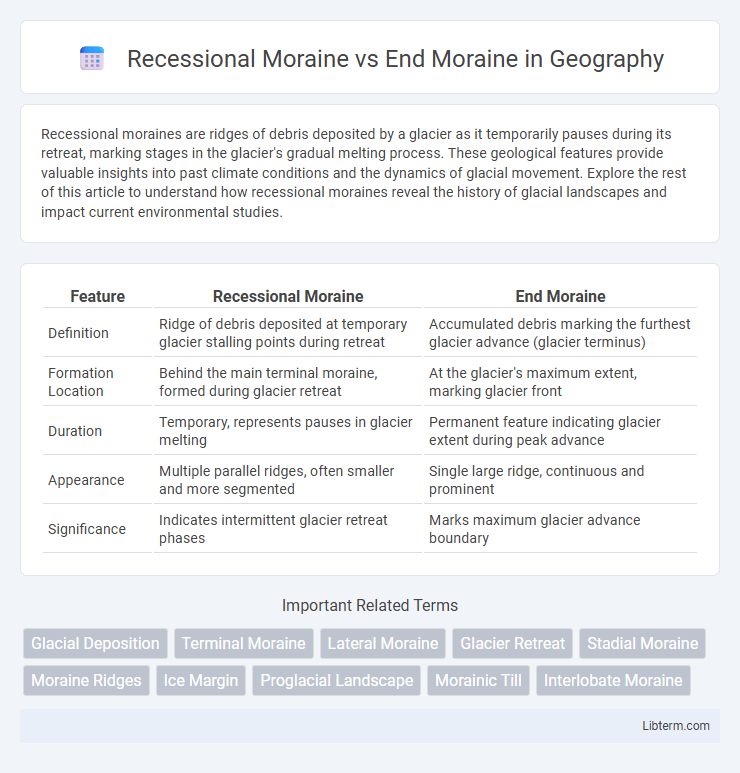 End Moraine vs Recessional Moraine in Geography - What is The Difference?
