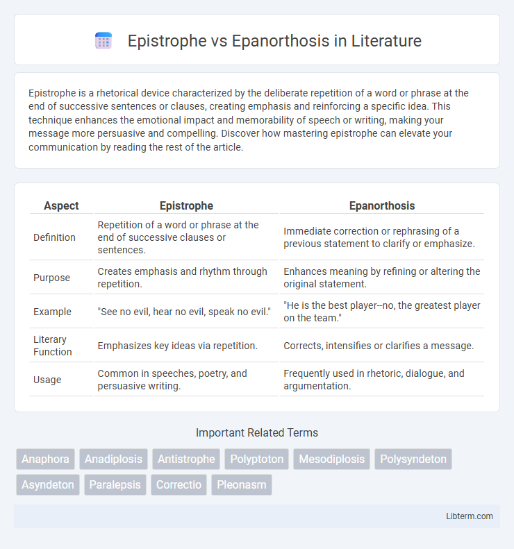 Epanorthosis vs Epistrophe in Literature - What is The Difference?