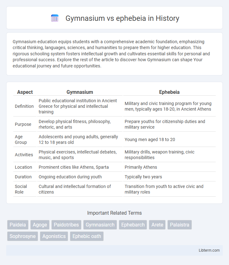 ephebeia vs Gymnasium in History - What is The Difference?