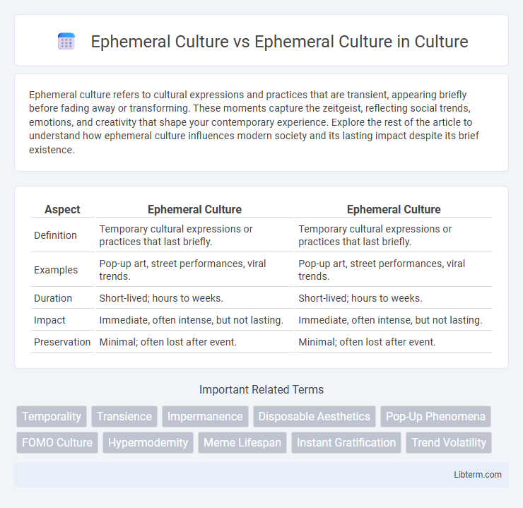 Ephemeral Culture vs Ephemeral Culture in Culture - What is The Difference?