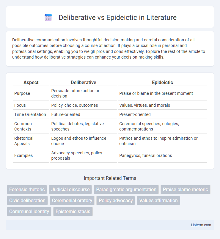 Epideictic vs Deliberative in Literature - What is The Difference?