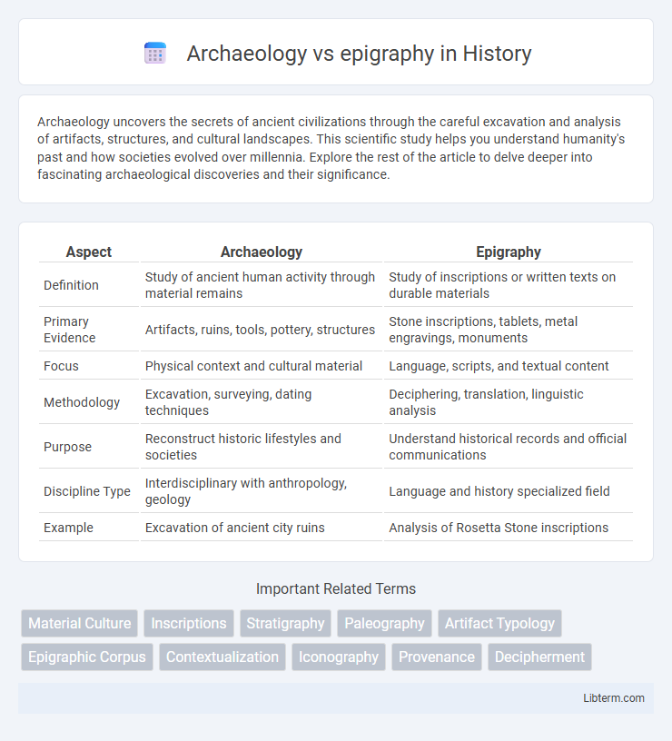 epigraphy vs Archaeology in History - What is The Difference?