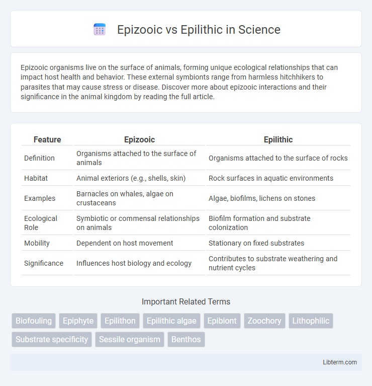 Epilithic vs Epizooic in Science - What is The Difference?