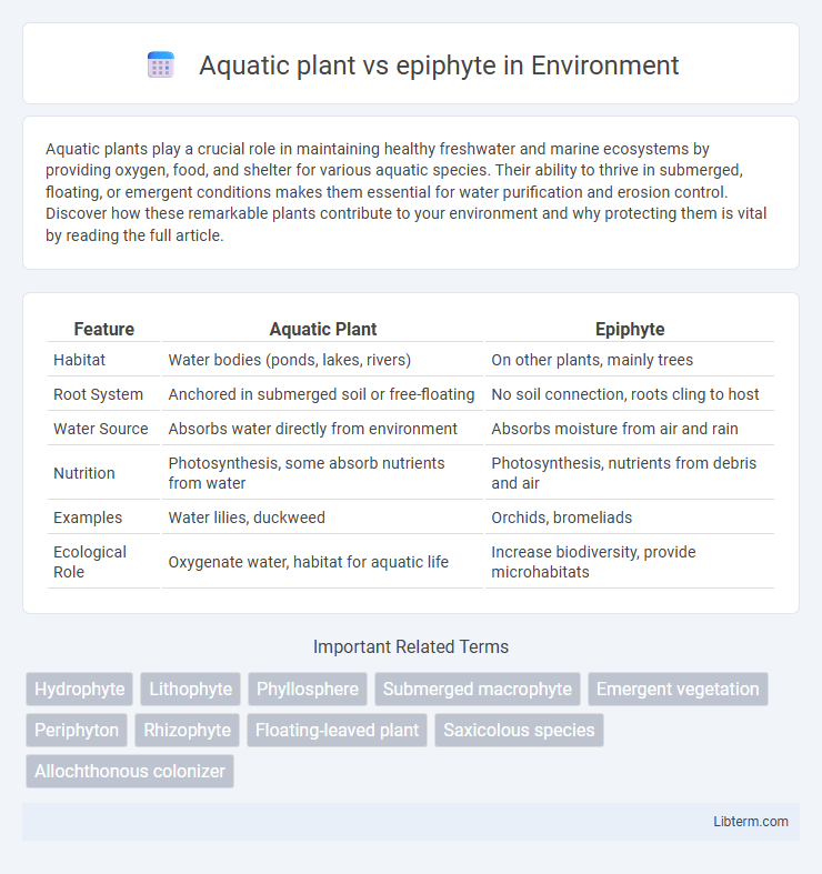 epiphyte vs Aquatic plant in Environment - What is The Difference?