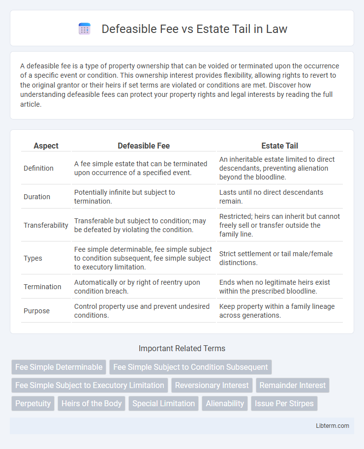 Estate Tail vs Defeasible Fee in Law - What is The Difference?