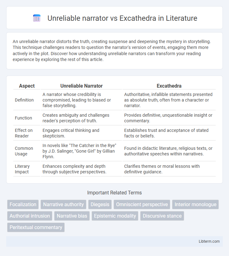 Excathedra vs Unreliable narrator in Literature - What is The Difference?