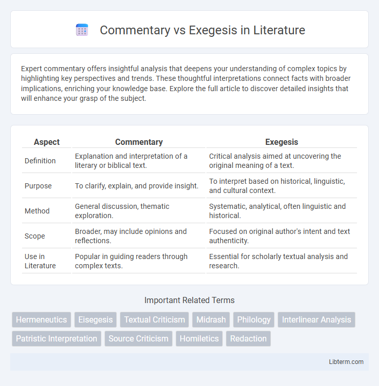 Exegesis vs Commentary in Literature - What is The Difference?