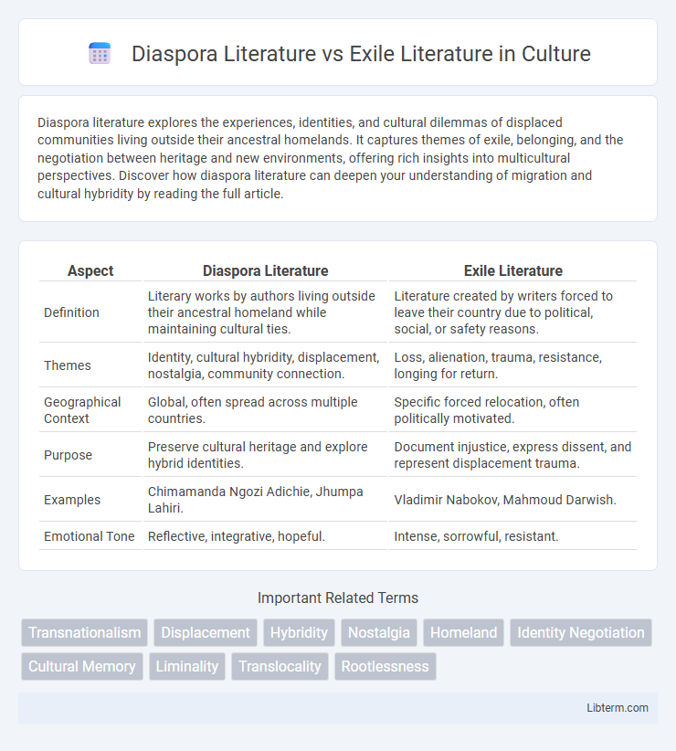 Exile Literature vs Diaspora Literature in Culture - What is The Difference?