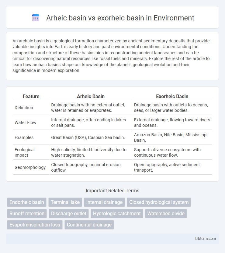 exorheic basin vs Arheic basin in Environment - What is The Difference?