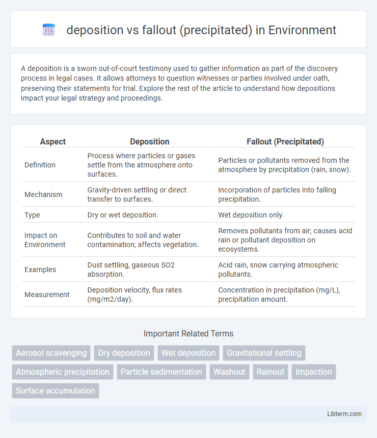 fallout (precipitated) vs deposition in Environment - What is The Difference?