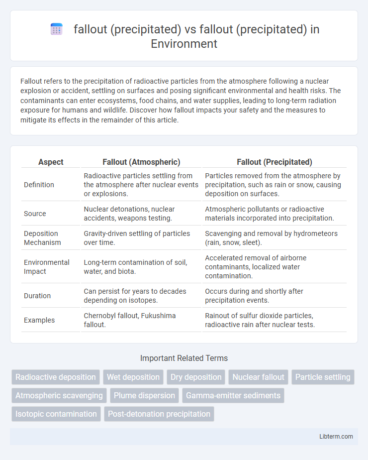 fallout (precipitated) vs fallout (precipitated) in Environment - What is The Difference?