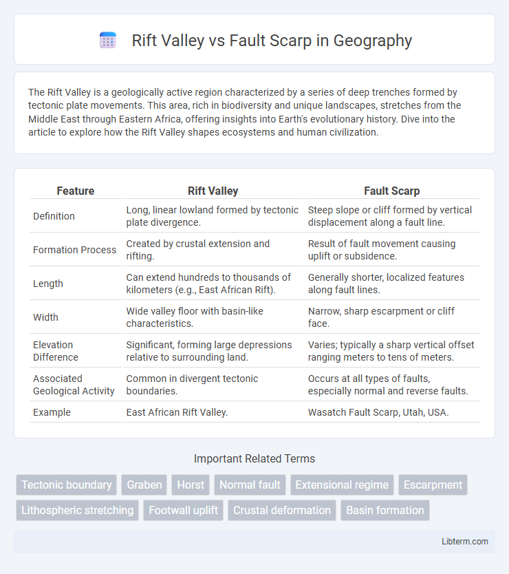Fault Scarp vs Rift Valley in Geography - What is The Difference?
