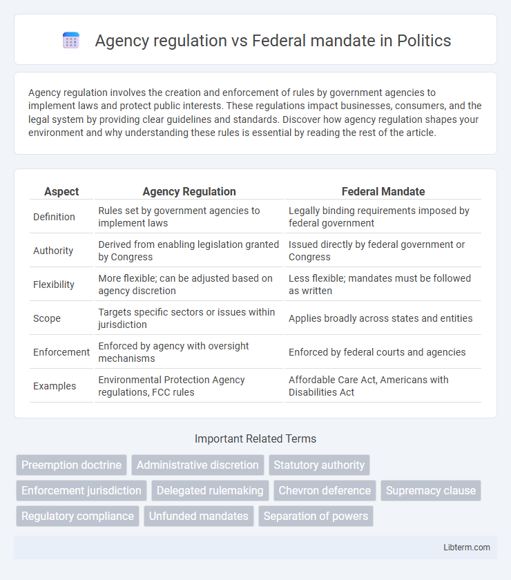 Federal mandate vs Agency regulation in Politics - What is The Difference?