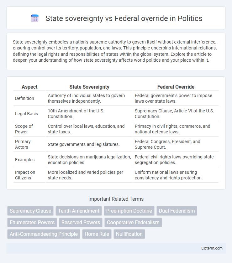 Federal override vs State sovereignty in Politics - What is The Difference?