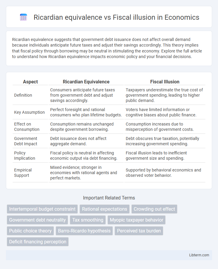 Fiscal illusion vs Ricardian equivalence in Economics - What is The Difference?
