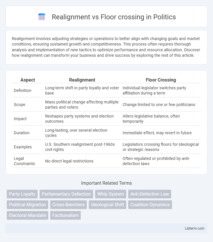 Floor crossing vs Realignment in Politics - What is The Difference?