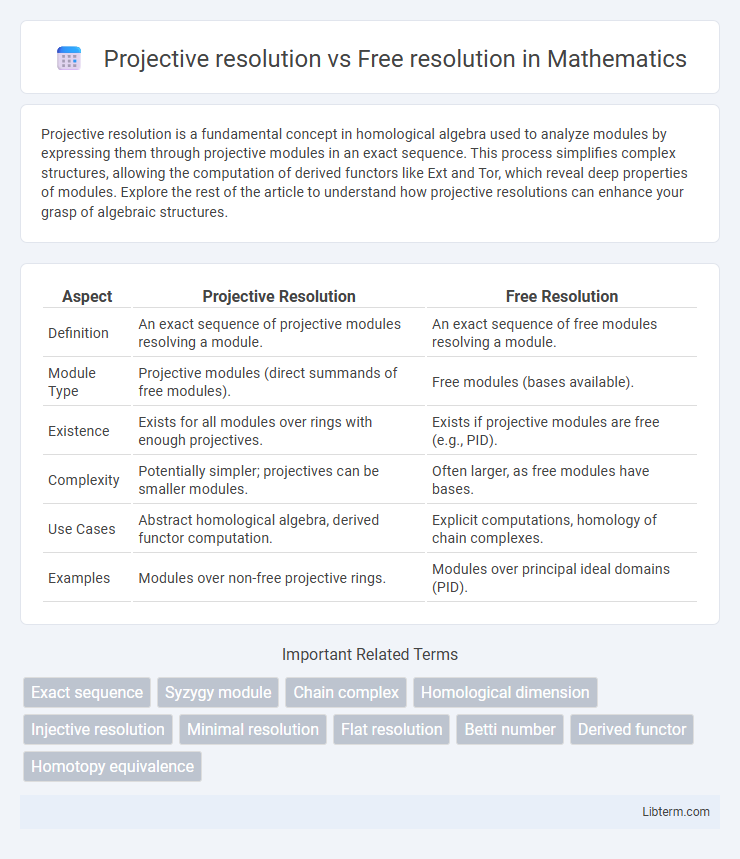 Free resolution vs Projective resolution in Mathematics - What is The Difference?