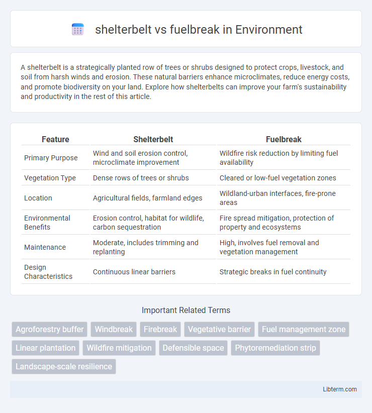 fuelbreak vs shelterbelt in Environment - What is The Difference?