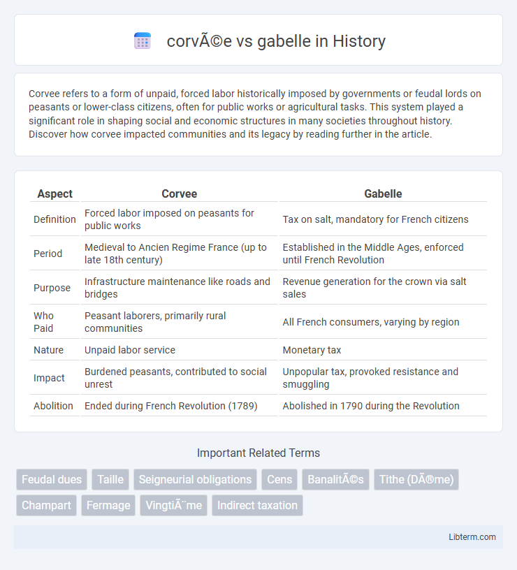 gabelle vs corvée in History - What is The Difference?