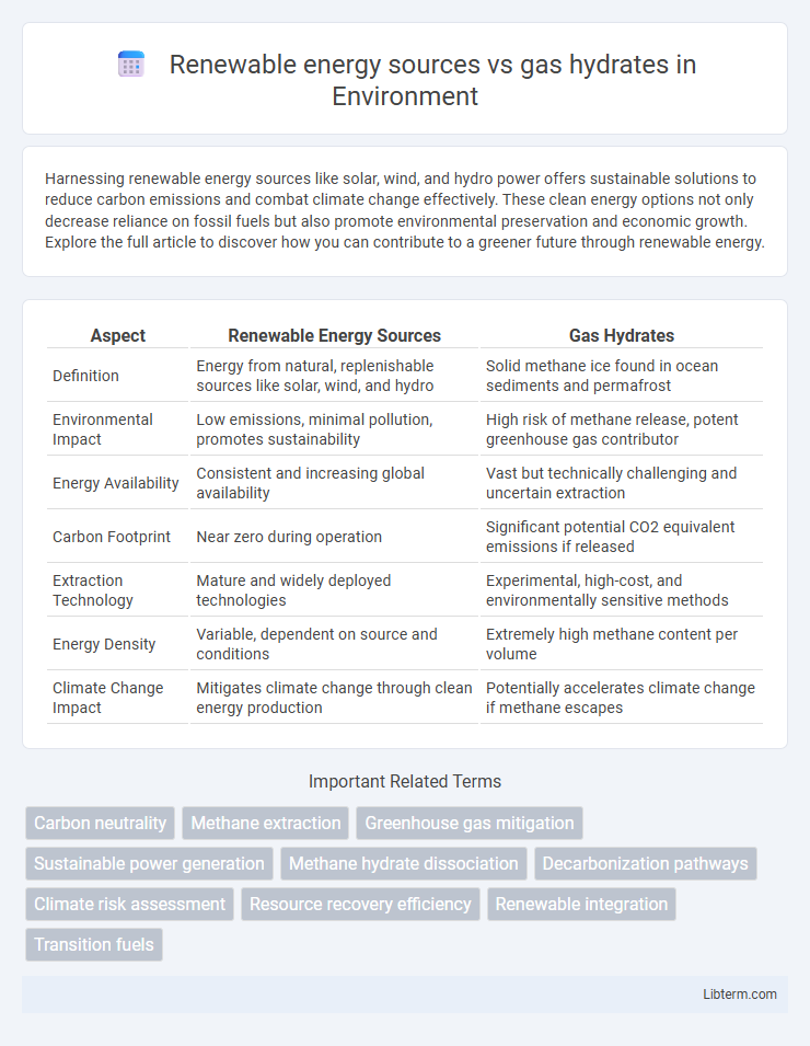 gas hydrates vs Renewable energy sources in Environment - What is The Difference?