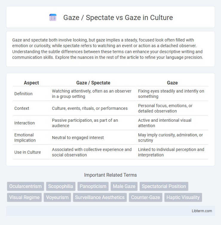 Gaze vs Gaze / Spectate in Culture - What is The Difference?