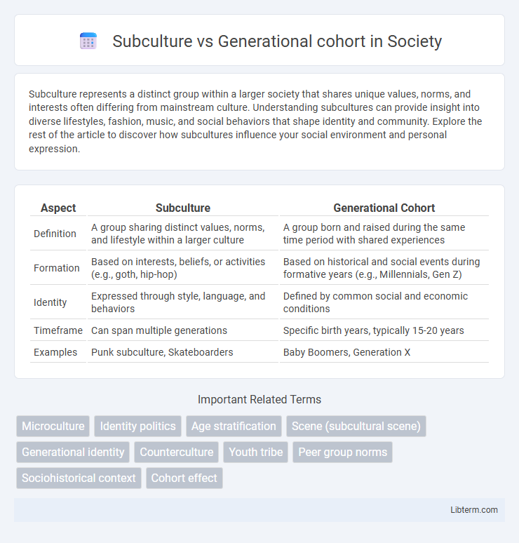 Generational cohort vs Subculture in Society - What is The Difference?