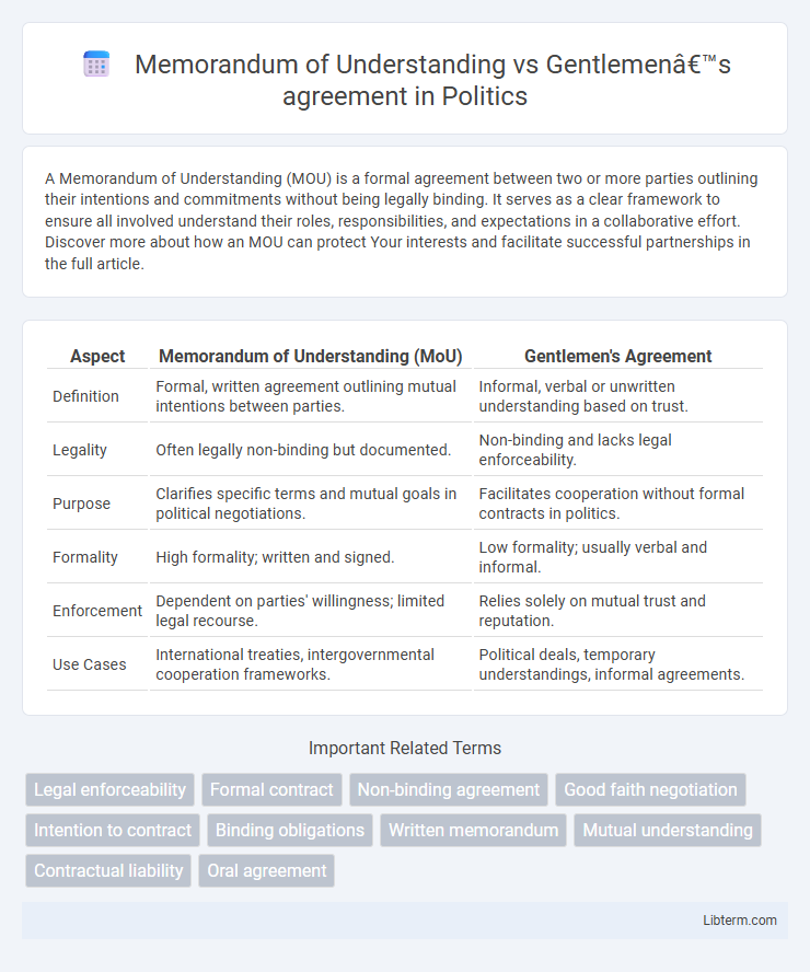 Gentlemen’s agreement vs Memorandum of Understanding in Politics - What is The Difference?
