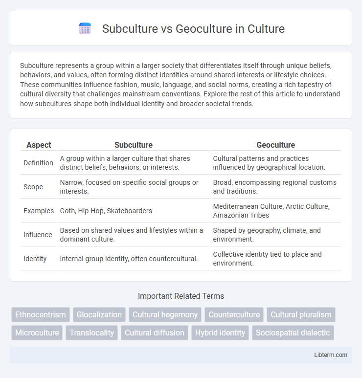 Geoculture vs Subculture in Culture - What is The Difference?