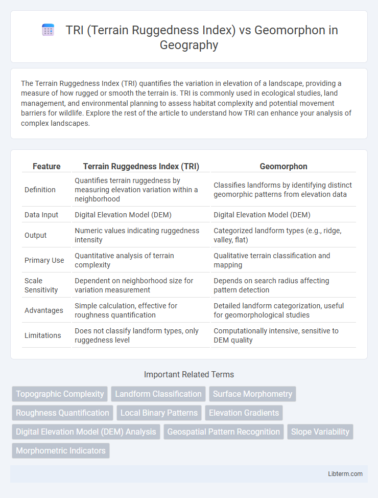 Geomorphon vs TRI (Terrain Ruggedness Index) in Geography - What is The Difference?