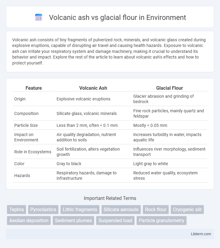 glacial flour vs Volcanic ash in Environment - What is The Difference?