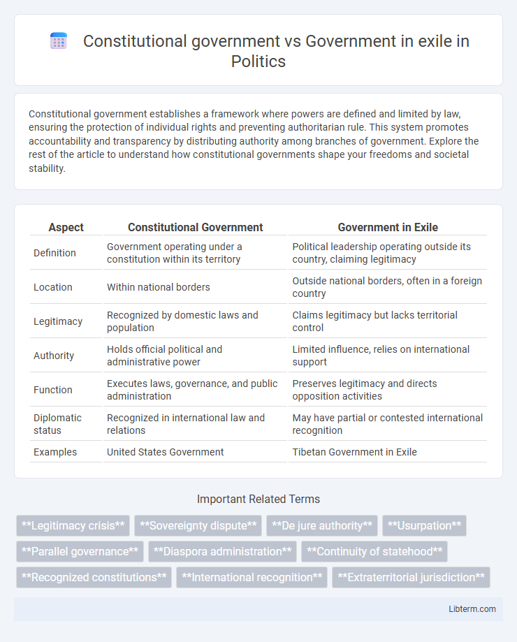 Government in exile vs Constitutional government in Politics - What is The Difference?