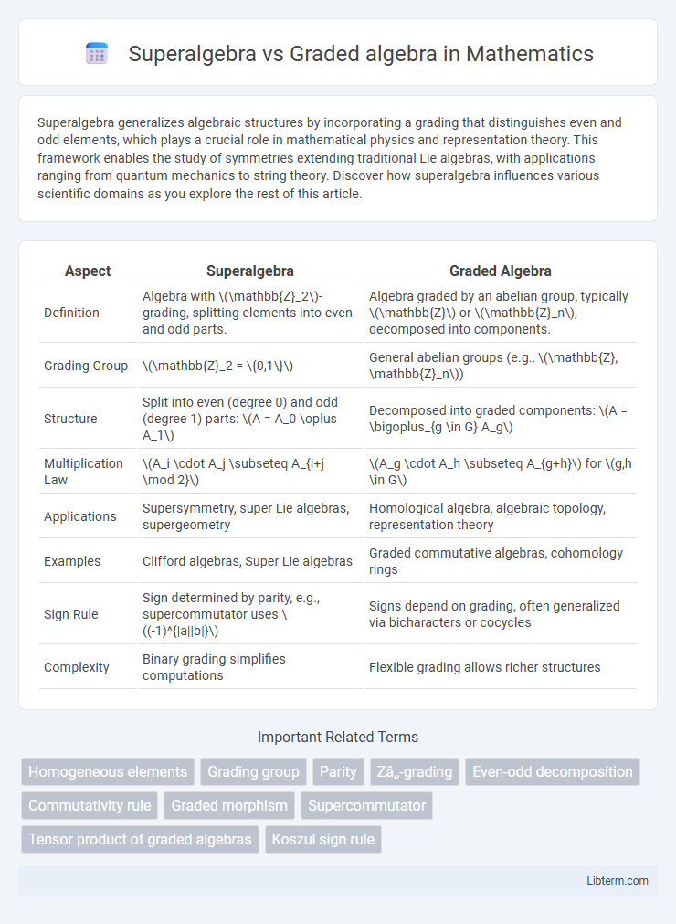 Graded algebra vs Superalgebra in Mathematics - What is The Difference?