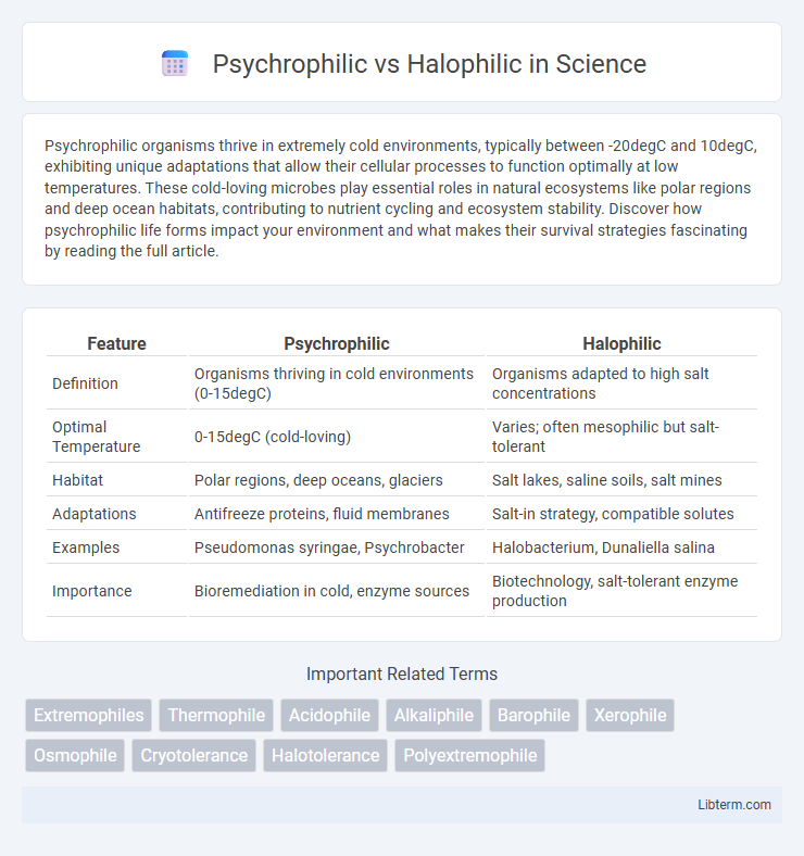 Halophilic vs Psychrophilic in Science - What is The Difference?